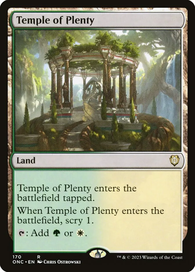 2023 Phyrexia: All Will Be One Commander Temple of Plenty #170 rare card image