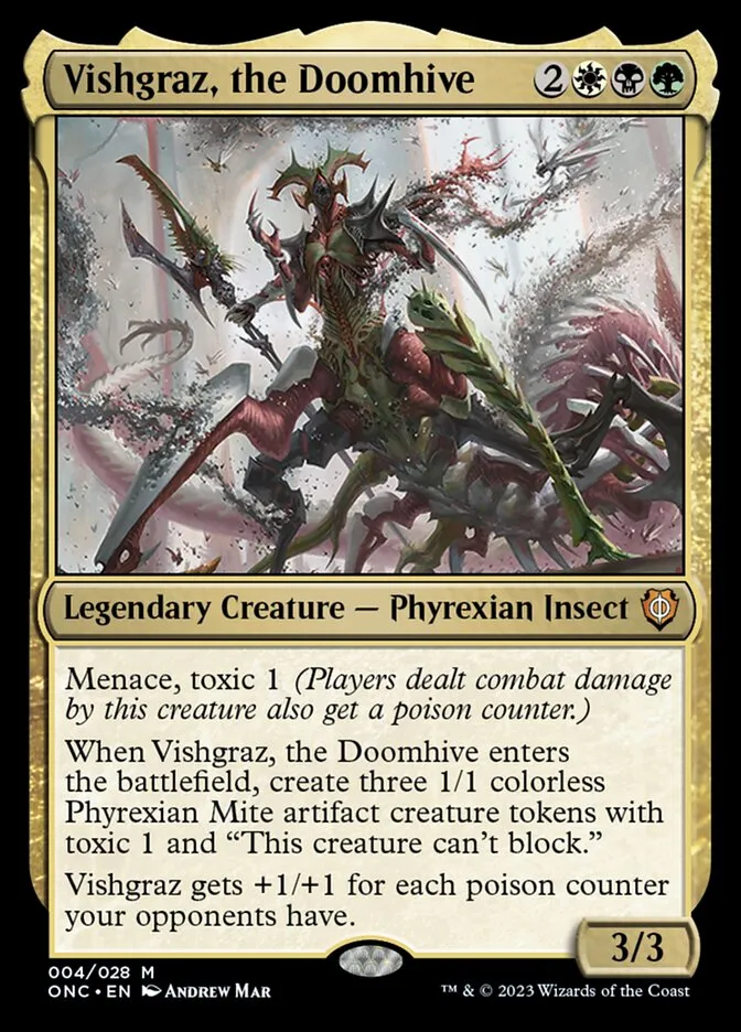 2023 Phyrexia: All Will Be One Commander Vishgraz, the Doomhive mythic #4 mythic card image