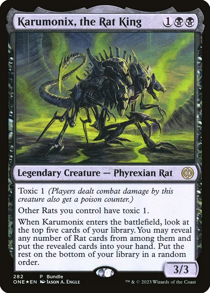 2023 Phyrexia: All Will Be One Karumonix, the Rat King #282 rare card image