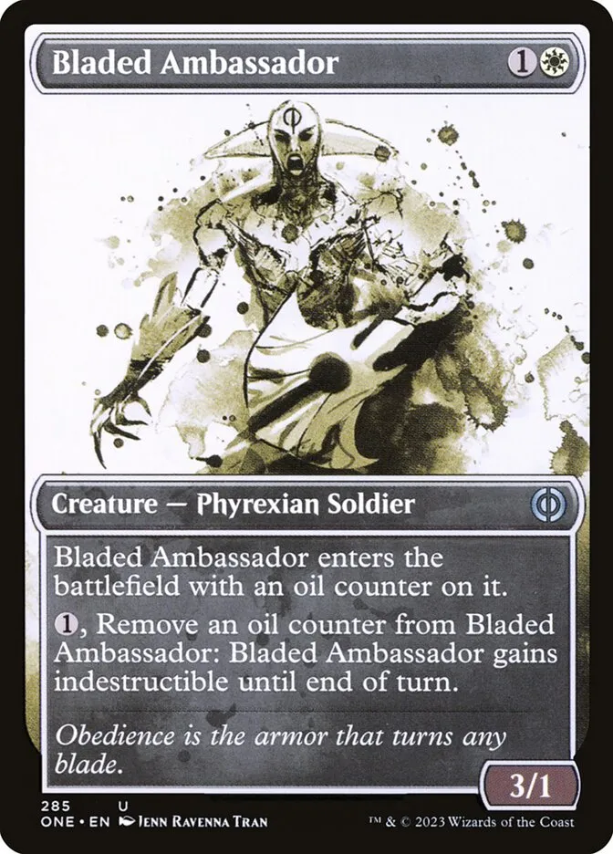 2023 Phyrexia: All Will Be One Bladed Ambassador #285 uncommon card image