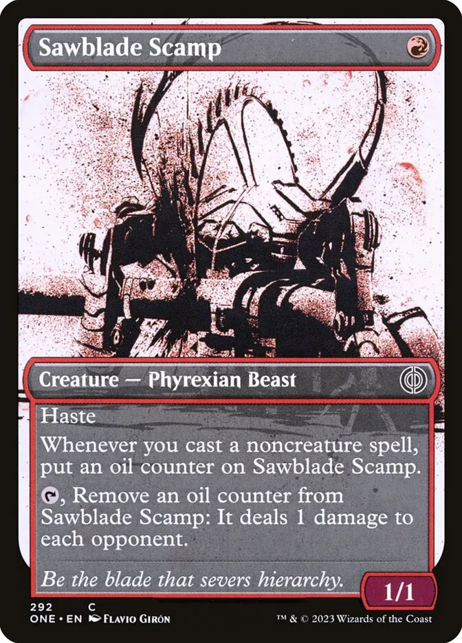 2023 Phyrexia: All Will Be One Sawblade Scamp #292 common card image