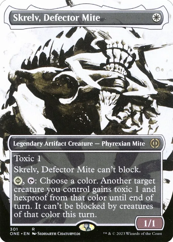 2023 Phyrexia: All Will Be One Skrelv, Defector Mite #301 rare card image