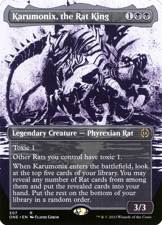 2023 Phyrexia: All Will Be One Karumonix, the Rat King #307 rare card image