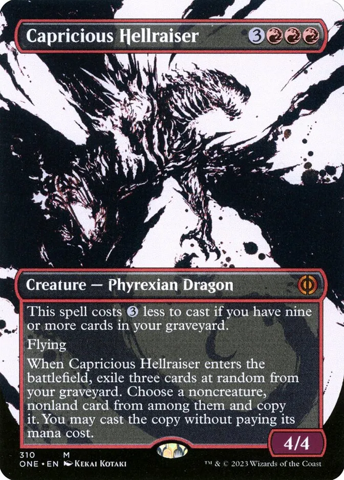 2023 Phyrexia: All Will Be One Capricious Hellraiser mythic #310 mythic card image