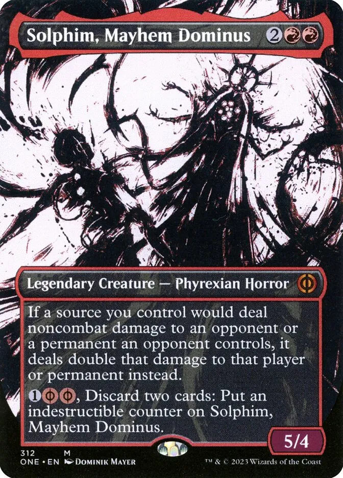 2023 Phyrexia: All Will Be One Solphim, Mayhem Dominus #312 mythic card image