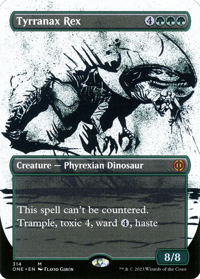 2023 Phyrexia: All Will Be One Tyrranax Rex #314 mythic card image
