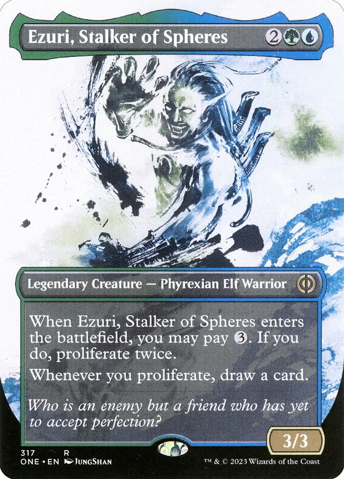 2023 Phyrexia: All Will Be One Ezuri, Stalker of Spheres #317 rare card image
