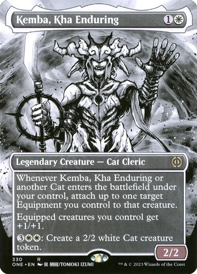 2023 Phyrexia: All Will Be One Kemba, Kha Enduring [Borderless Foil] rare #330 rare card image