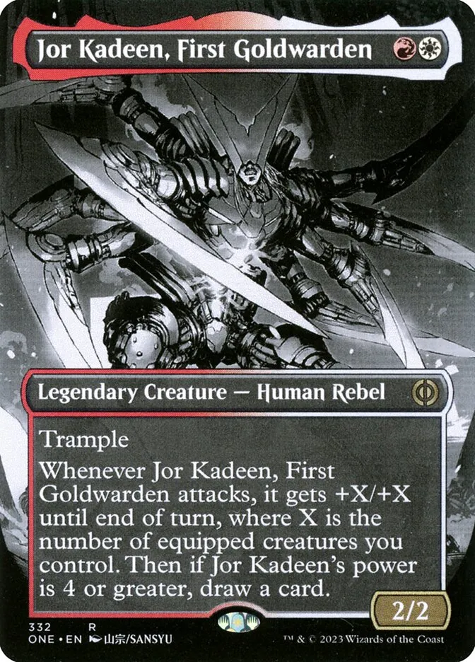 2023 Phyrexia: All Will Be One Jor Kadeen, First Goldwarden #332 rare card image