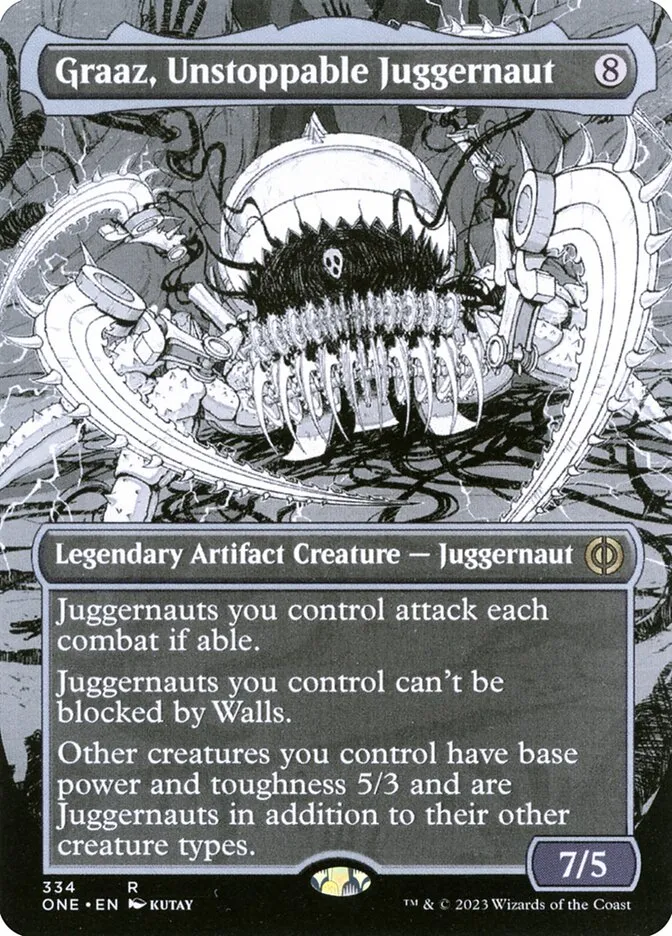 2023 Phyrexia: All Will Be One Graaz, Unstoppable Juggernaut #334 rare card image