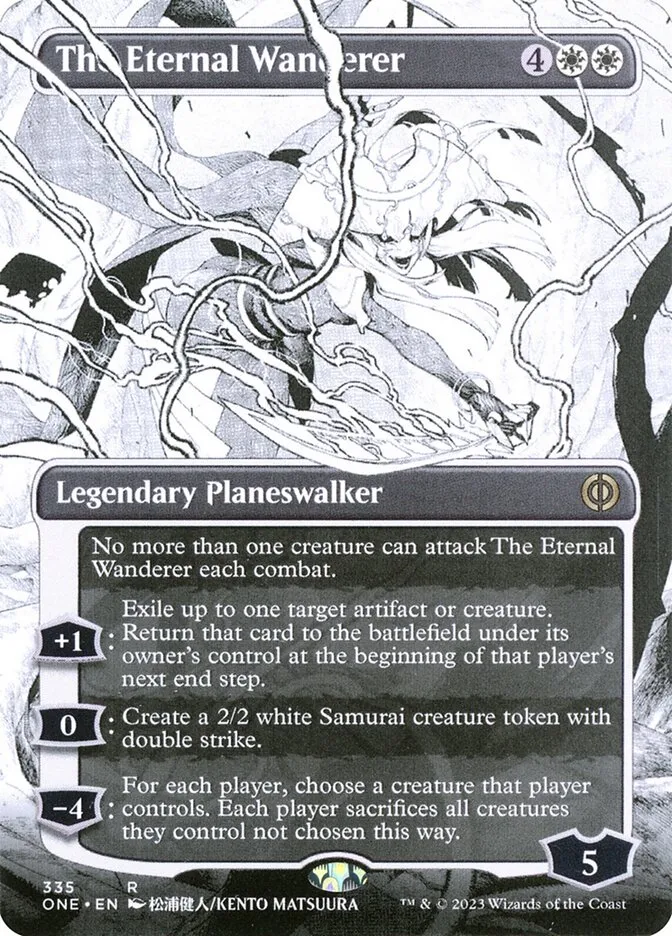 2023 Phyrexia: All Will Be One The Eternal Wanderer [Borderless Foil] rare #335 rare card image