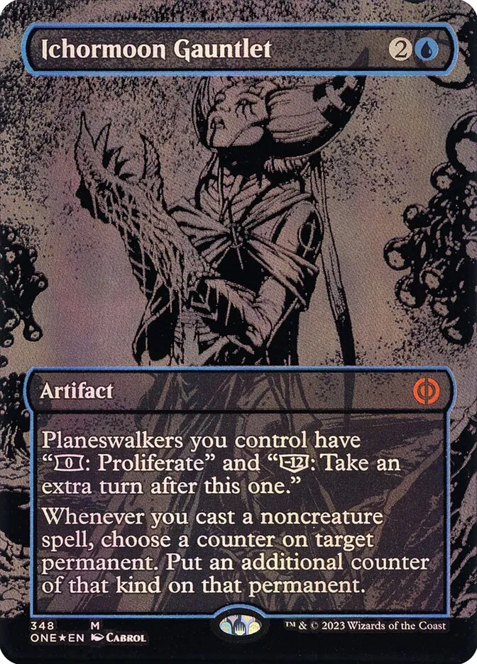 2023 Phyrexia: All Will Be One Ichormoon Gauntlet [Oilslick] mythic #348 mythic card image