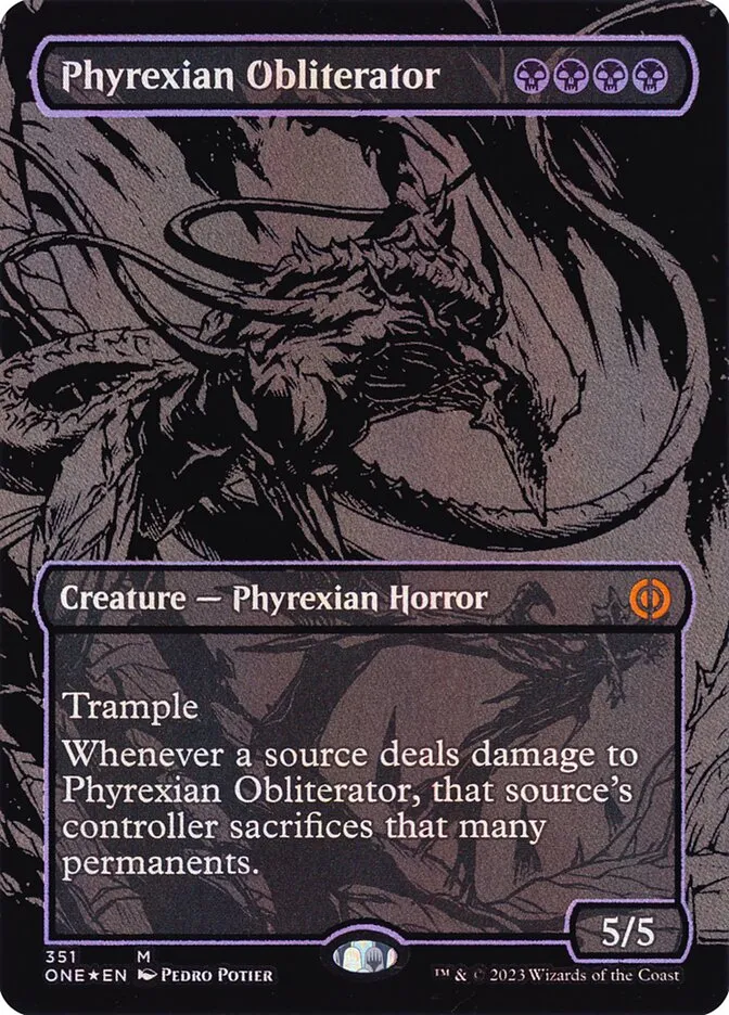 2023 Phyrexia: All Will Be One Phyrexian Obliterator [Oilslick] mythic #351 mythic card image