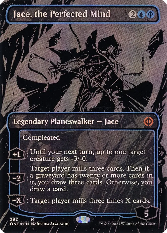 2023 Phyrexia: All Will Be One Jace, the Perfected Mind [Oilslick] mythic #360 mythic card image