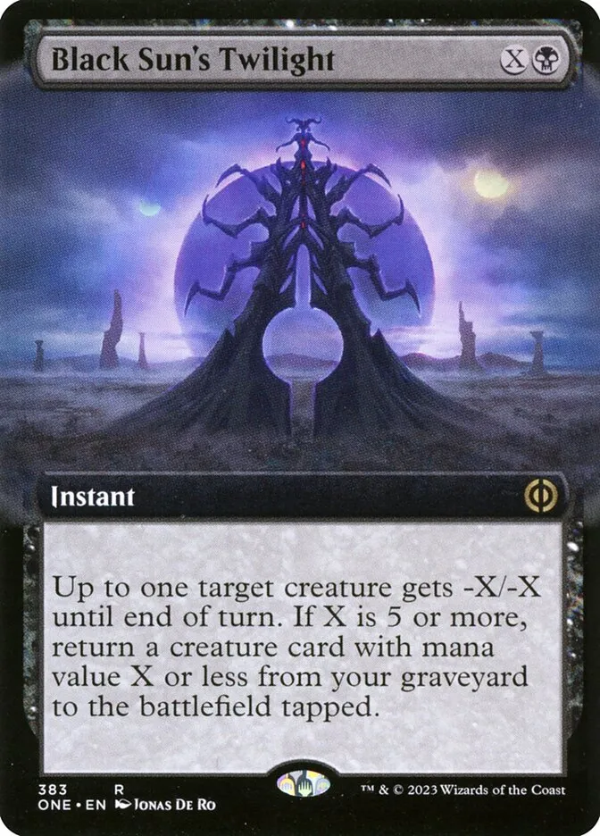 2023 Phyrexia: All Will Be One Black Sun's Twilight [Extended] rare #383 rare card image