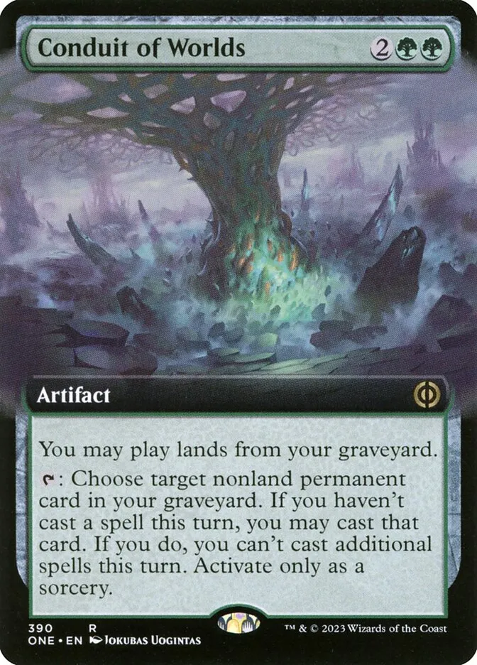 2023 Phyrexia: All Will Be One Conduit of Worlds [Extended] rare #390 rare card image