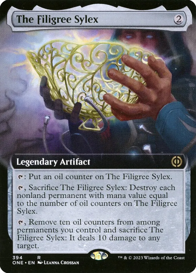 2023 Phyrexia: All Will Be One The Filigree Sylex [Extended] rare #394 rare card image