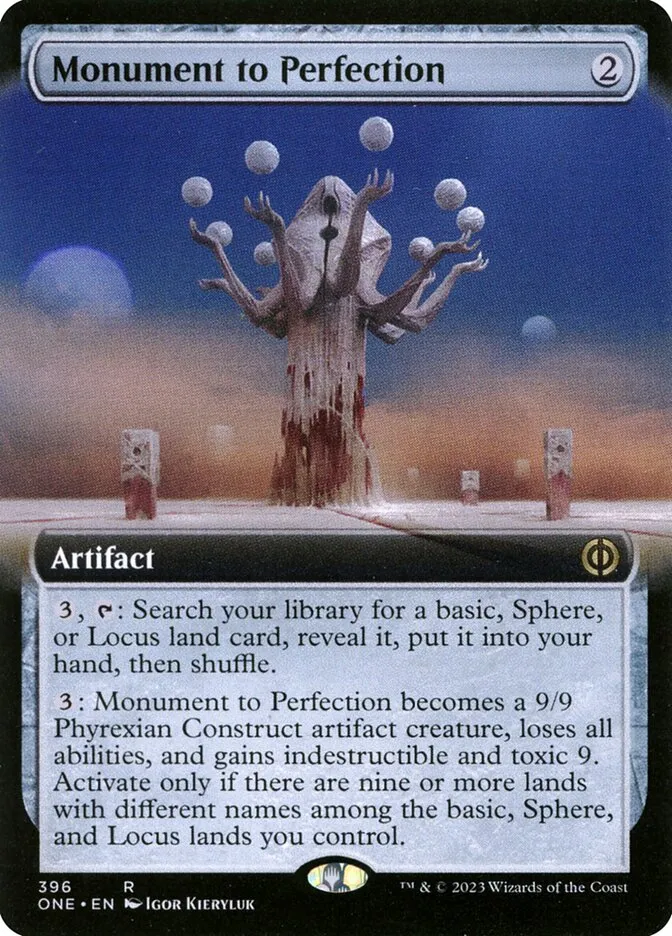 2023 Phyrexia: All Will Be One Monument to Perfection [Extended] rare #396 rare card image