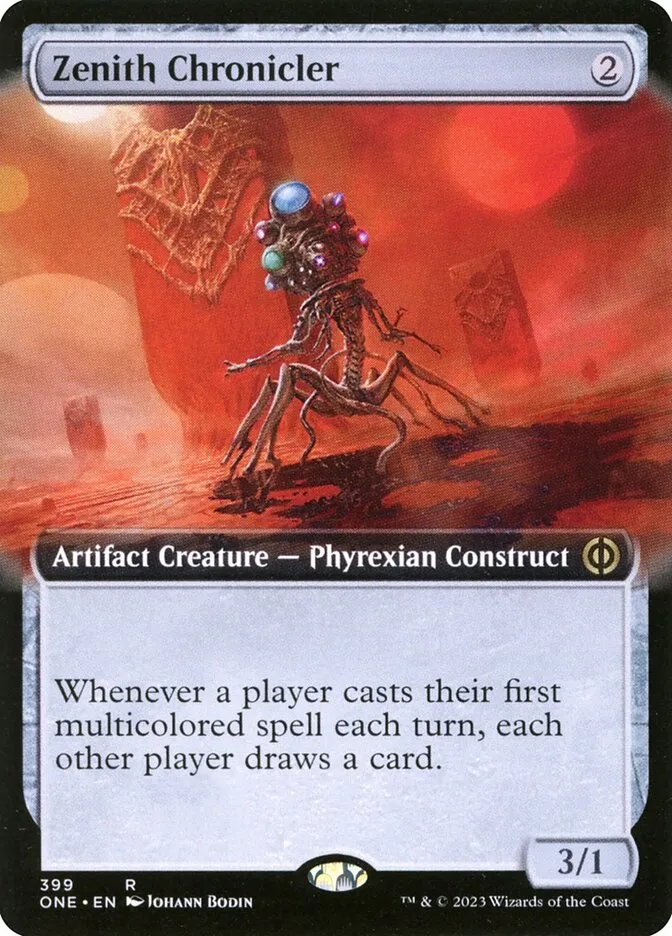 2023 Phyrexia: All Will Be One Zenith Chronicler [Extended] rare #399 rare card image