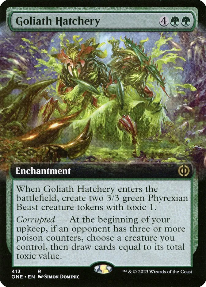 2023 Phyrexia: All Will Be One Goliath Hatchery [Extended] rare #413 rare card image