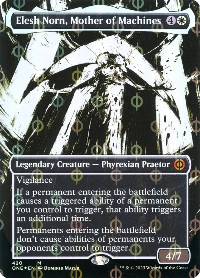 2023 Phyrexia: All Will Be One Elesh Norn, Mother of Machines [Compleat] mythic #420 mythic card image