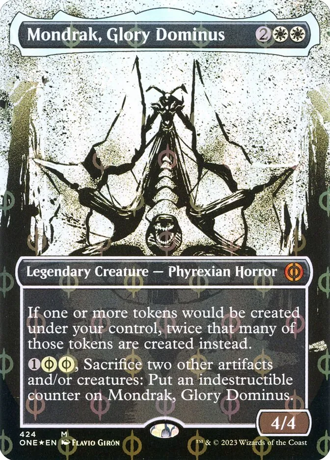 2023 Phyrexia: All Will Be One Mondrak, Glory Dominus [Compleat] mythic #424 mythic card image