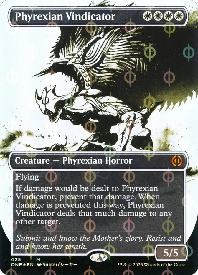 2023 Phyrexia: All Will Be One Phyrexian Vindicator [Compleat] mythic #425 mythic card image