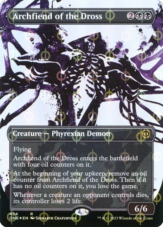 2023 Phyrexia: All Will Be One Archfiend of the Dross [Compleat] rare #434 rare card image
