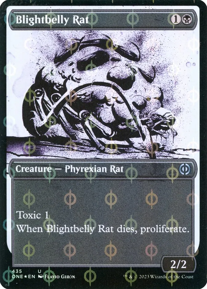 2023 Phyrexia: All Will Be One Blightbelly Rat [Compleat] uncommon #435 uncommon card image