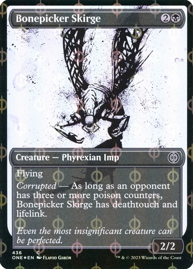 2023 Phyrexia: All Will Be One Bonepicker Skirge [Compleat] common #436 common card image