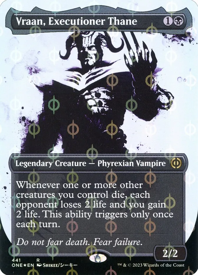 2023 Phyrexia: All Will Be One Vraan, Executioner Thane [Compleat] rare #441 rare card image