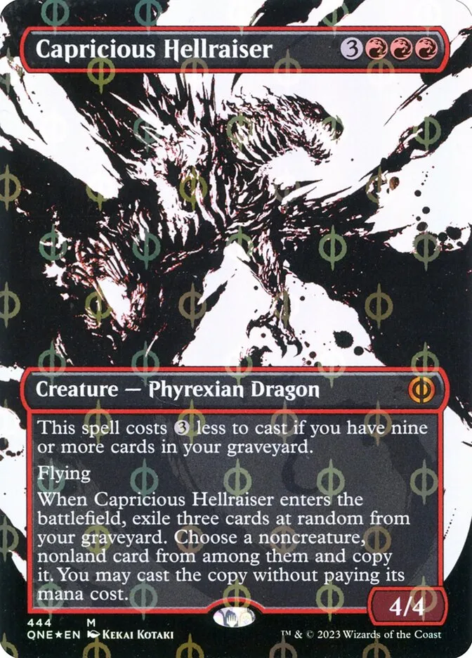 2023 Phyrexia: All Will Be One Capricious Hellraiser [Compleat] mythic #444 mythic card image