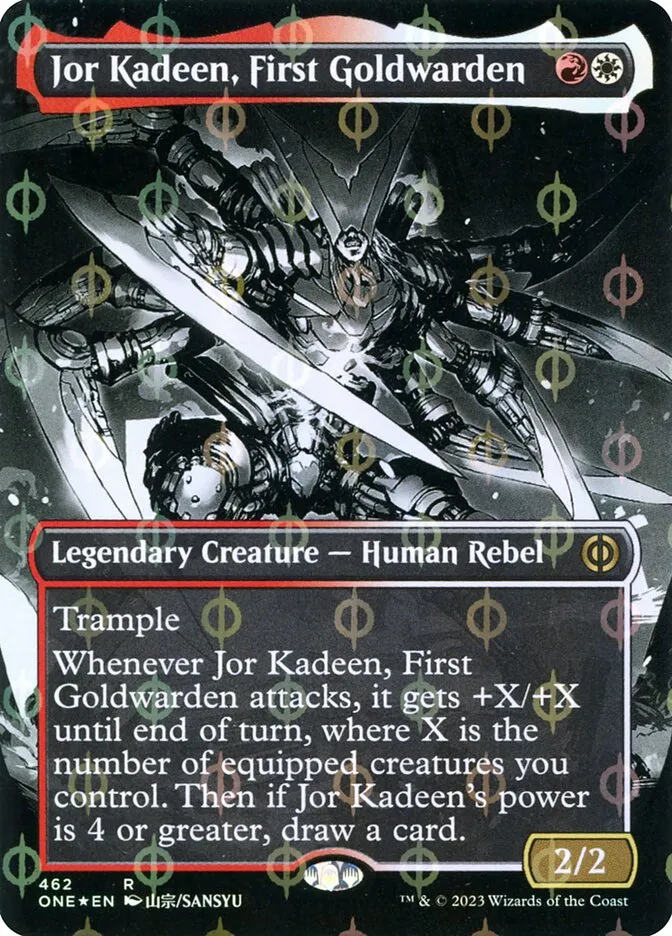 2023 Phyrexia: All Will Be One Jor Kadeen, First Goldwarden [Compleat] rare #462 rare card image