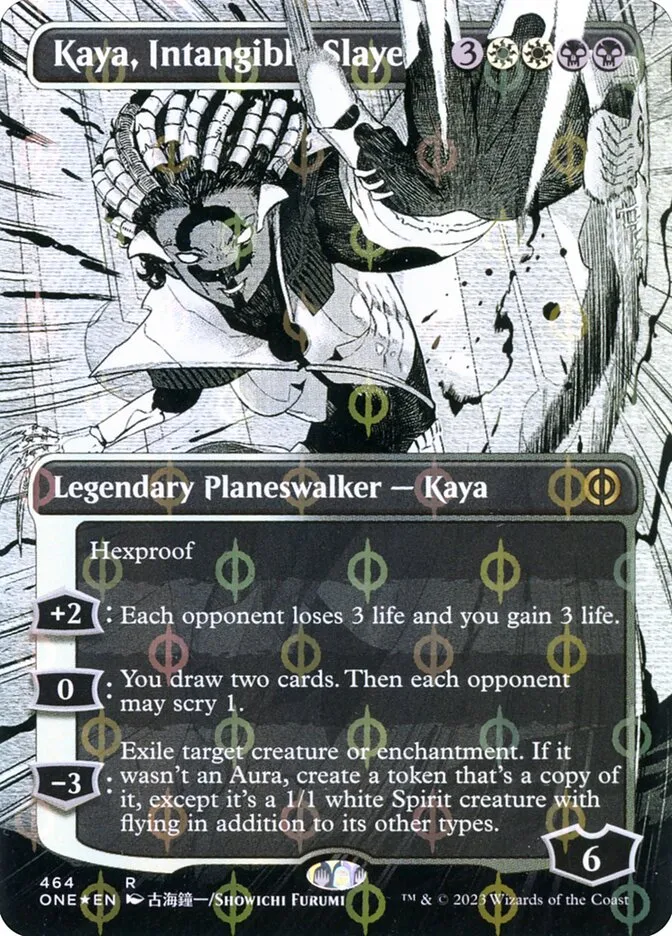 2023 Phyrexia: All Will Be One Kaya, Intangible Slayer [Compleat] rare #464 rare card image