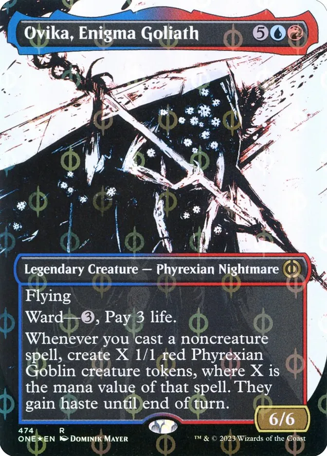 2023 Phyrexia: All Will Be One Ovika, Enigma Goliath [Compleat] rare #474 rare card image
