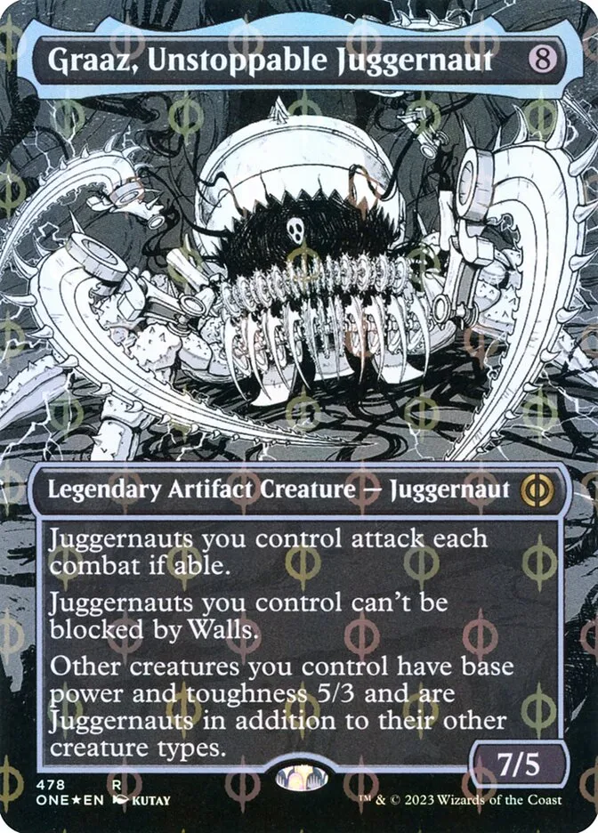 2023 Phyrexia: All Will Be One Graaz, Unstoppable Juggernaut [Compleat] rare #478 rare card image