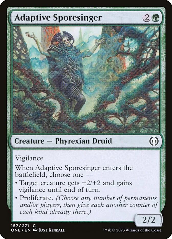 2023 Phyrexia: All Will Be One Adaptive Sporesinger common #157 common card image