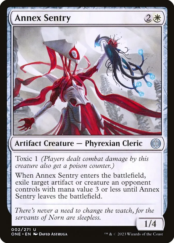 2023 Phyrexia: All Will Be One Annex Sentry uncommon #2 uncommon card image