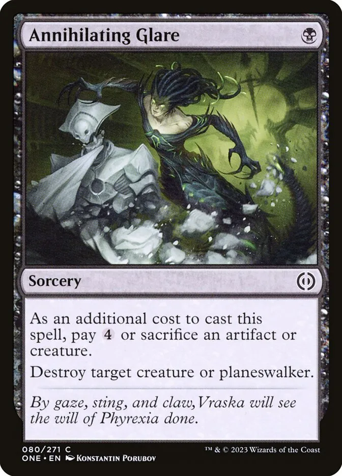 2023 Phyrexia: All Will Be One Annihilating Glare common #80 common card image