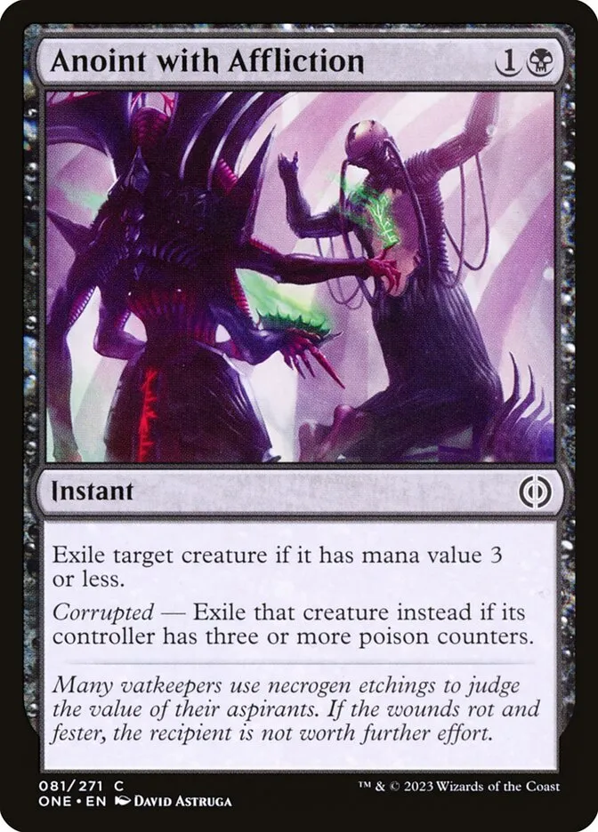 2023 Phyrexia: All Will Be One Anoint with Affliction [Foil] common #81 common card image