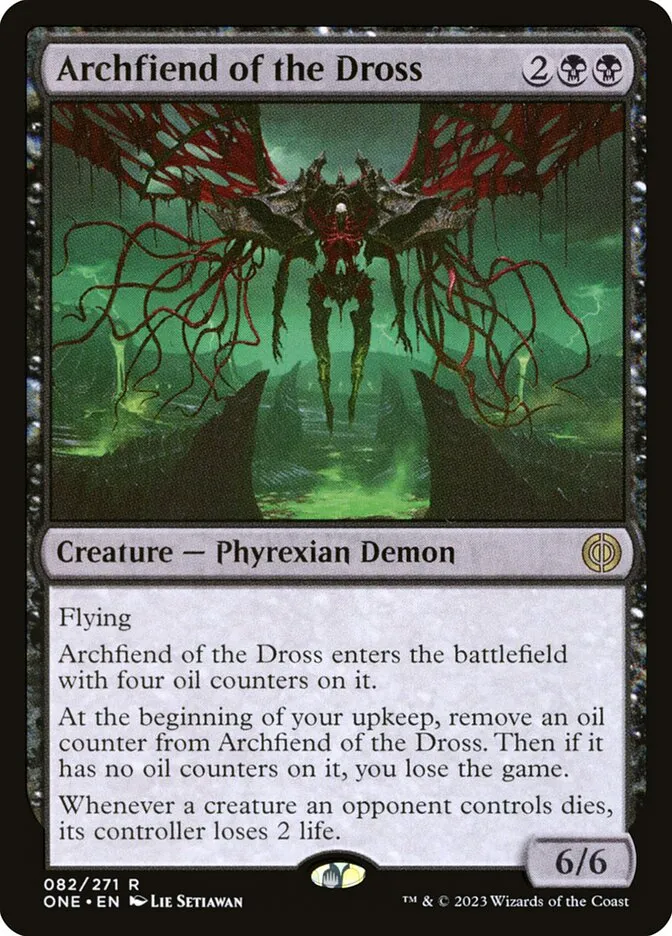 2023 Phyrexia: All Will Be One Archfiend of the Dross [Foil] rare #82 rare card image