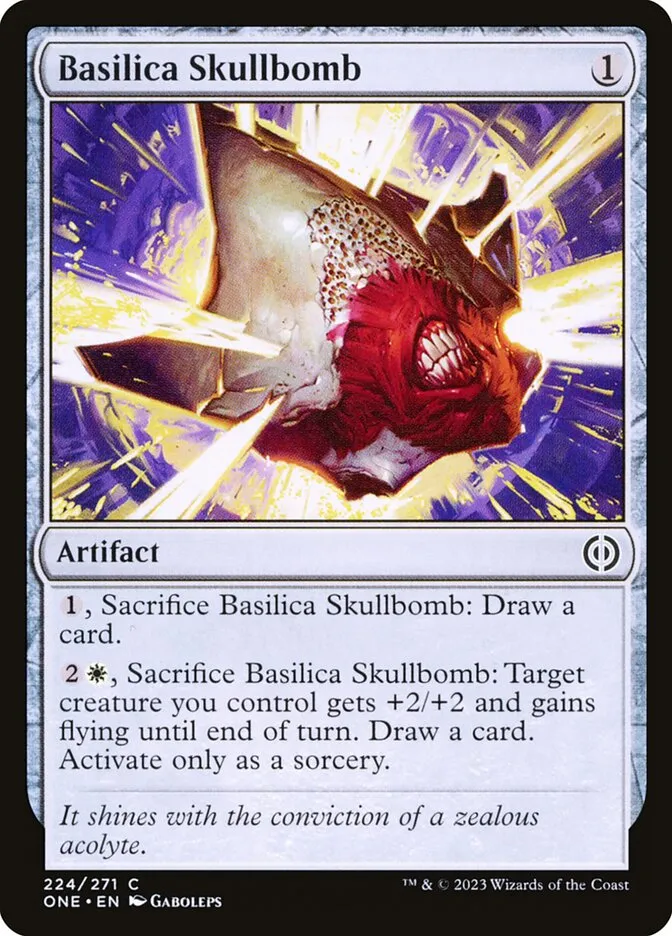 2023 Phyrexia: All Will Be One Basilica Skullbomb #224 common card image