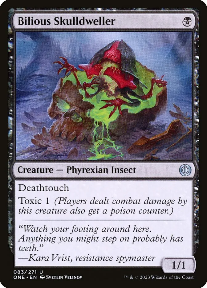 2023 Phyrexia: All Will Be One Bilious Skulldweller uncommon #83 uncommon card image