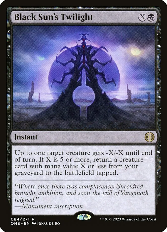 2023 Phyrexia: All Will Be One Black Sun's Twilight #84 rare card image