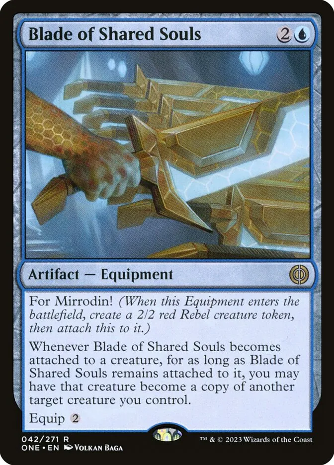 2023 Phyrexia: All Will Be One Blade of Shared Souls rare #42 rare card image