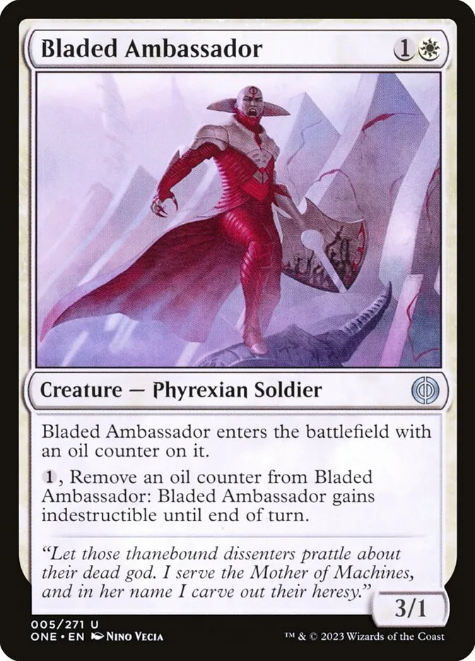 2023 Phyrexia: All Will Be One Bladed Ambassador uncommon #5 uncommon card image