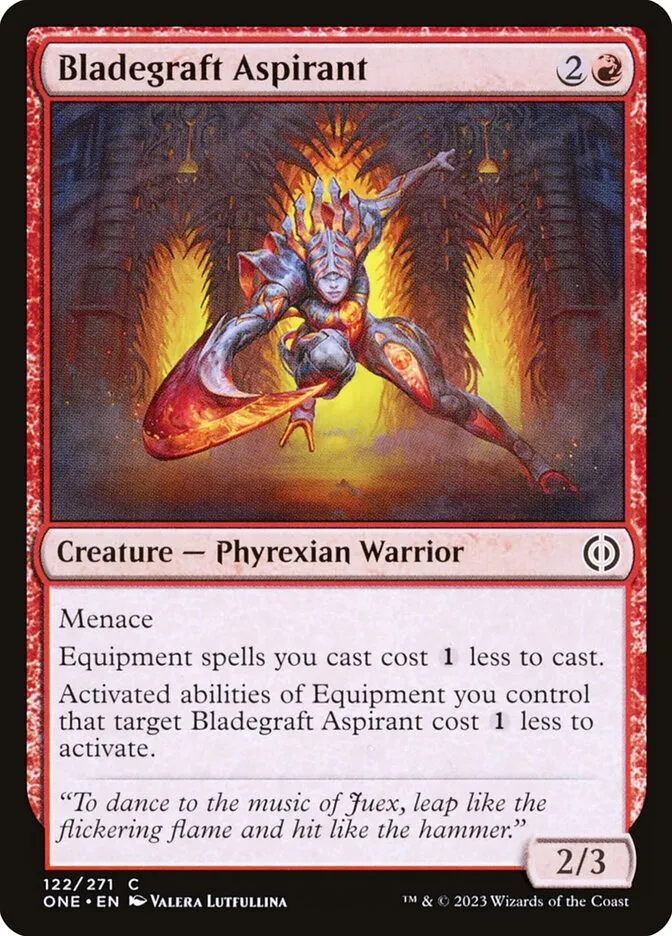 2023 Phyrexia: All Will Be One Bladegraft Aspirant [Foil] common #122 common card image