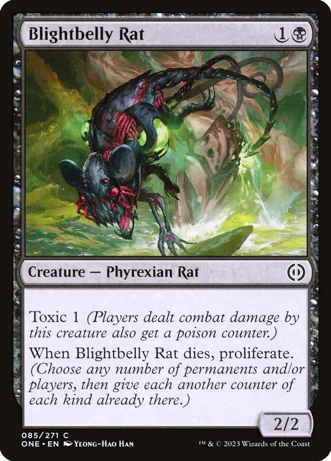 2023 Phyrexia: All Will Be One Blightbelly Rat common #85 common card image