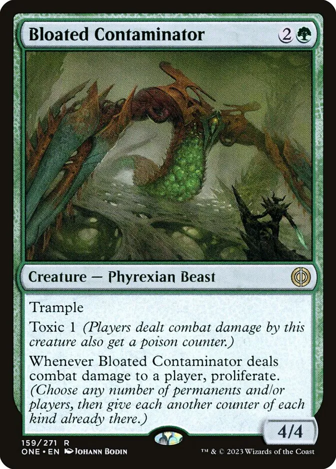 2023 Phyrexia: All Will Be One Bloated Contaminator #159 rare card image