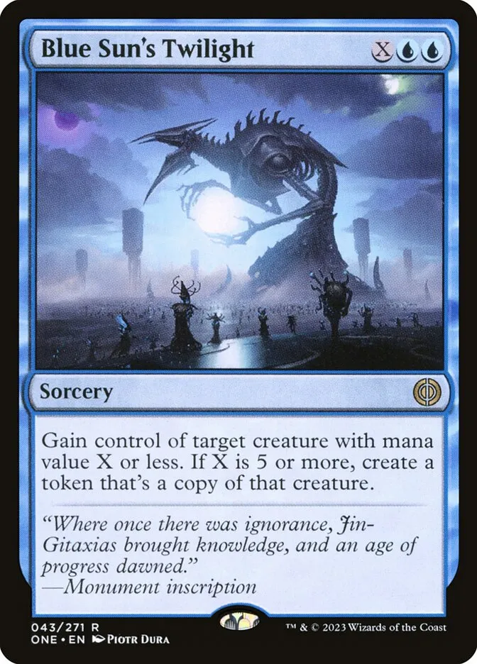 2023 Phyrexia: All Will Be One Blue Sun's Twilight [Foil] rare #43 rare card image